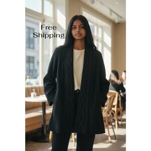 Alorna Petite Black Wool Coat Size SP 061-LRS